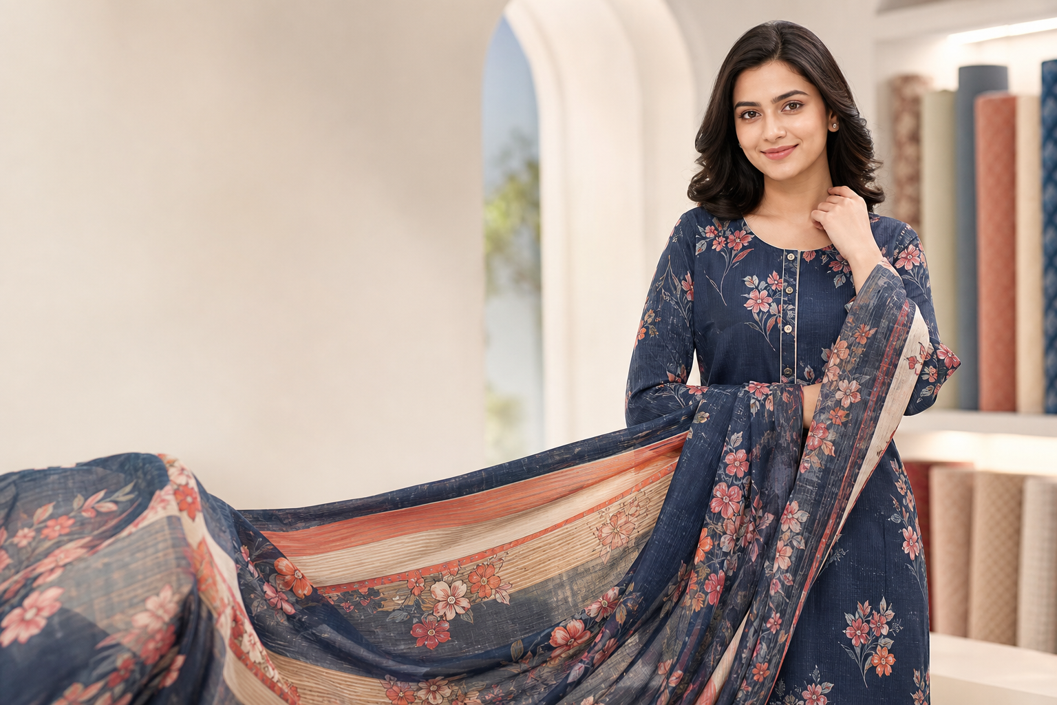 Fashion & Nightwear model fabric presentation