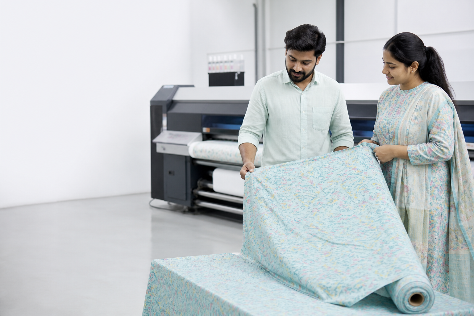 Made-to-Order Printing · Light All-Over model fabric presentation