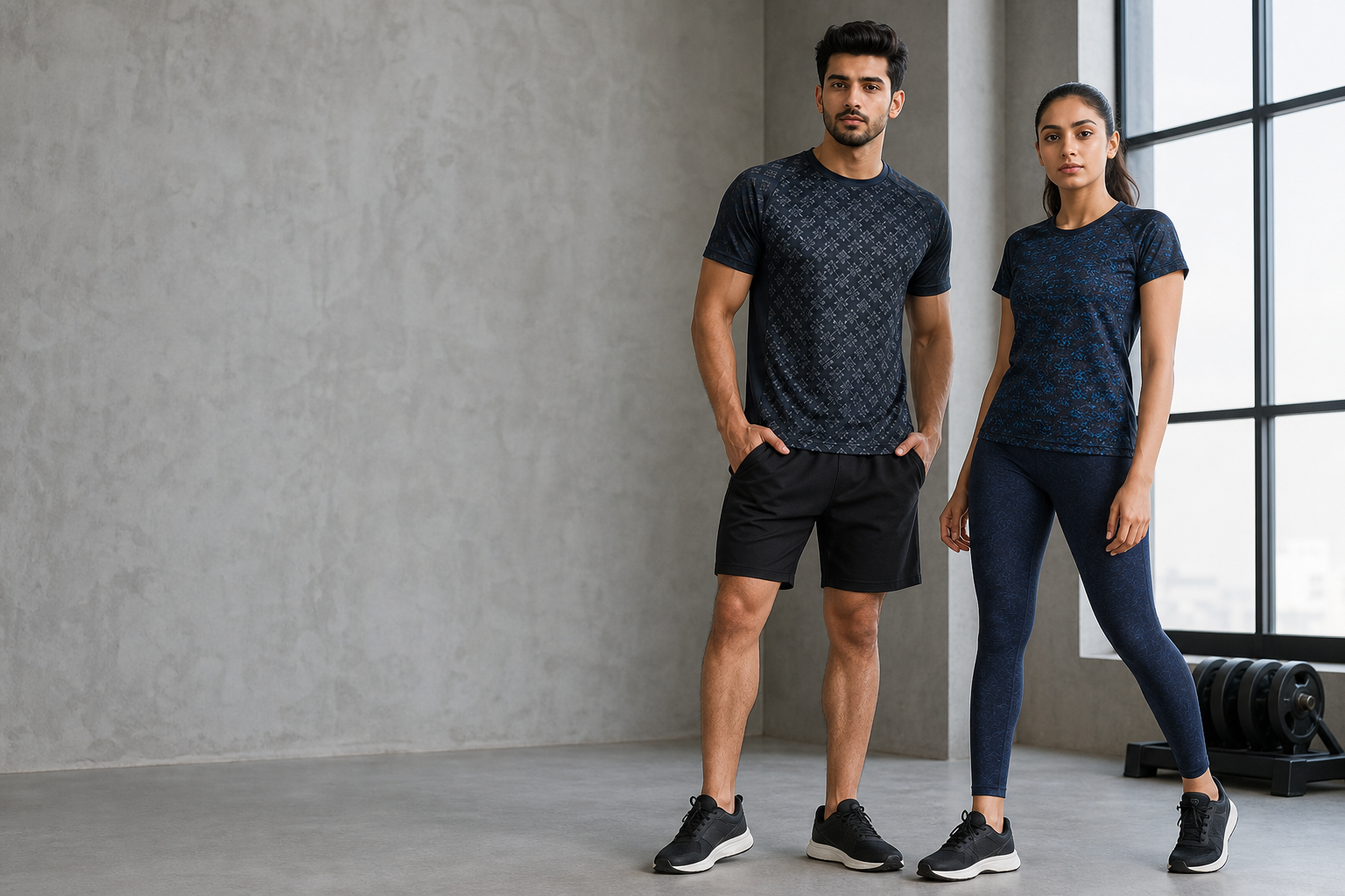 Sportswear & Activewear · Dark All-Over model fabric presentation
